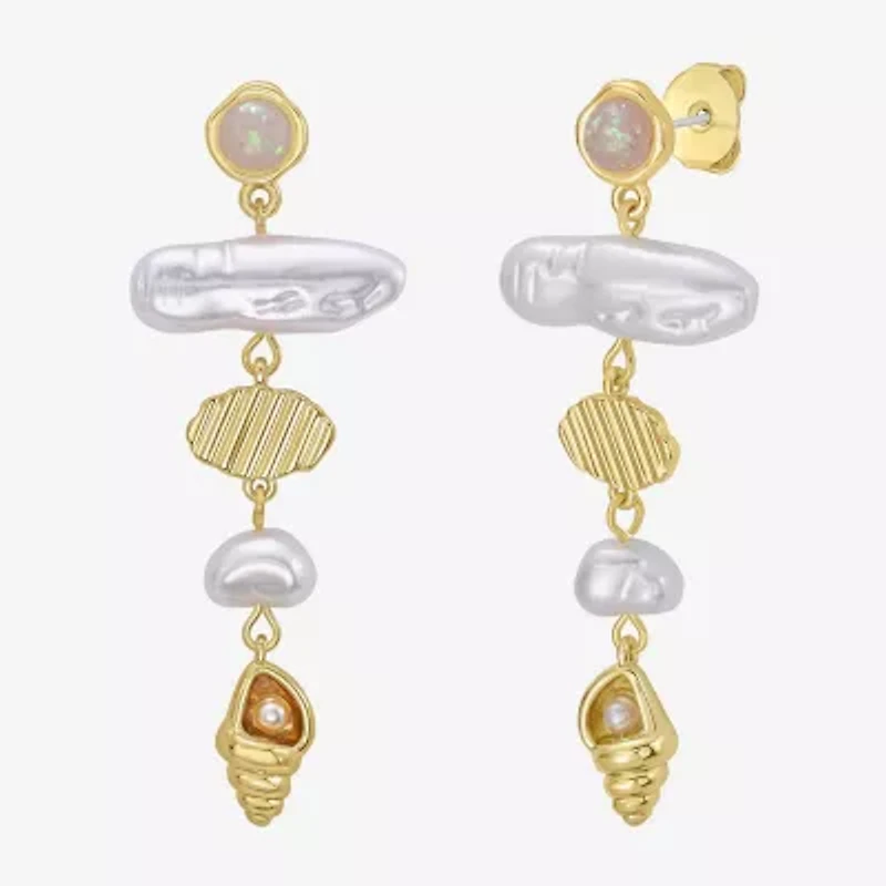 Rebecca Minkoff Womens 14K Gold Over Brass Chandelier Earrings