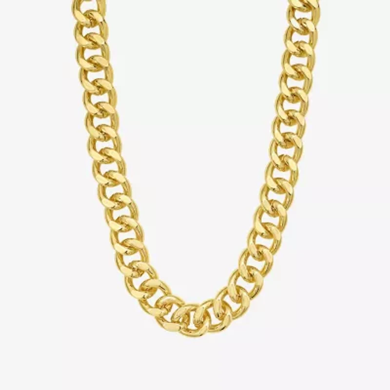 Rebecca Minkoff Womens 14K Gold Over Brass 17 1/2 Inch Curb Chain Necklace