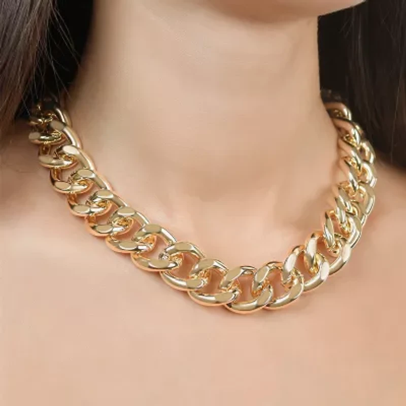 Rebecca Minkoff Womens 14K Gold Over Brass 17 1/2 Inch Curb Chain Necklace