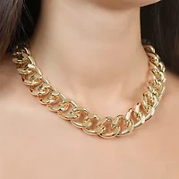 Rebecca Minkoff Womens 14K Gold Over Brass 17 1/2 Inch Curb Chain Necklace