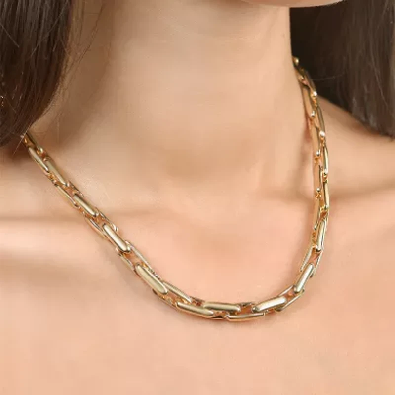 Rebecca Minkoff Womens 14K Gold Over Brass 18 Inch Link Chain Necklace