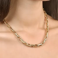 Rebecca Minkoff Womens 14K Gold Over Brass 18 Inch Link Chain Necklace