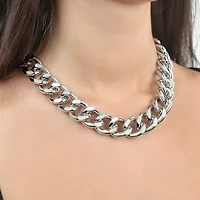 Rebecca Minkoff Womens 17 1/2 Inch Curb Chain Necklace