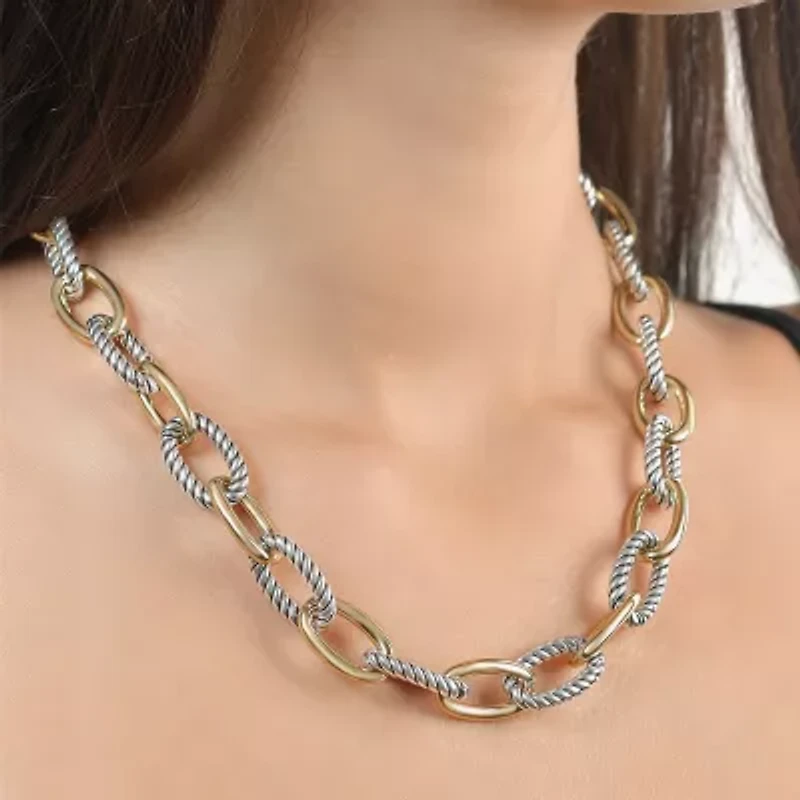 Rebecca Minkoff Womens 14K Gold Over Brass Inch Link Necklace