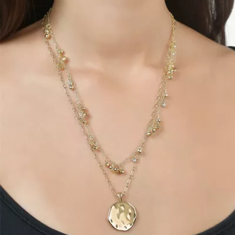 Rebecca Minkoff Womens 14K Gold Over Brass Inch Pendant Necklace