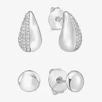 Rebecca Minkoff Womens White Cubic Zirconia 2 Pair Earring Set