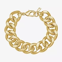 Rebecca Minkoff Gold Addiction Womens 14K Gold Over Brass 8 Inch Solid Curb Chain Bracelet