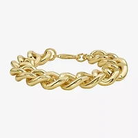 Rebecca Minkoff Gold Addiction Womens 14K Gold Over Brass 8 Inch Solid Curb Chain Bracelet