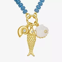Rebecca Minkoff Womens 14K Gold Over Brass 18 Inch Beaded Necklace
