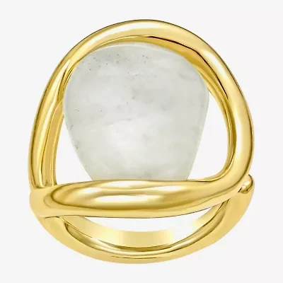 Rebecca Minkoff Womens Agate 14K Gold Over Brass Cocktail Ring