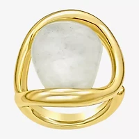 Rebecca Minkoff Womens Agate 14K Gold Over Brass Cocktail Ring