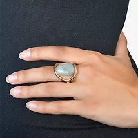 Rebecca Minkoff Womens Agate 14K Gold Over Brass Cocktail Ring