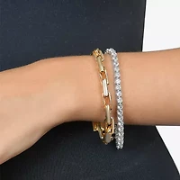 Rebecca Minkoff Diamond Accent Womens Cubic Zirconia 14K Gold Over Brass 7.5 Inch Tennis Bracelet
