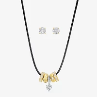 Rebecca Minkoff Womens White Cubic Zirconia 2-pc. Pendant Necklace Set
