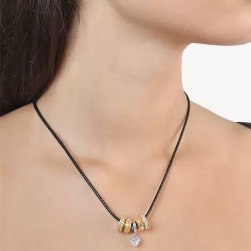 Rebecca Minkoff Womens White Cubic Zirconia 2-pc. Pendant Necklace Set