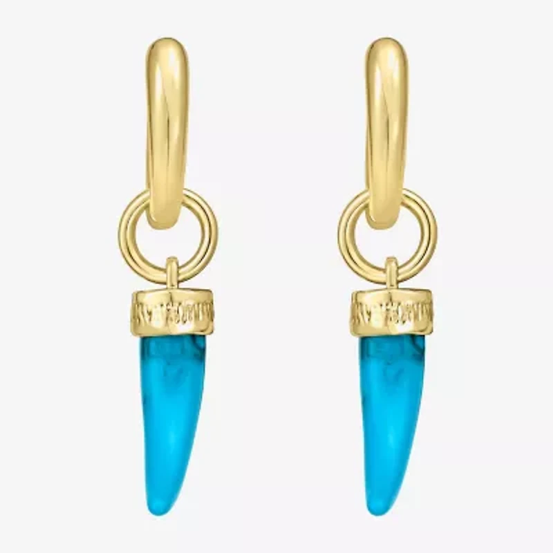 Rebecca Minkoff Womens 14K Gold Over Brass 4.5mm Hoop Earrings