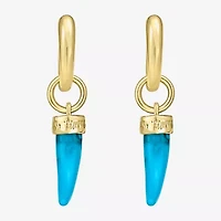 Rebecca Minkoff Womens 14K Gold Over Brass 4.5mm Hoop Earrings