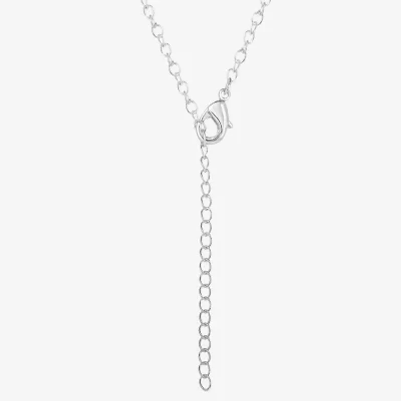 Womens Red Crystal Pure Silver Over Brass Round 18 Inch Pendant Necklace