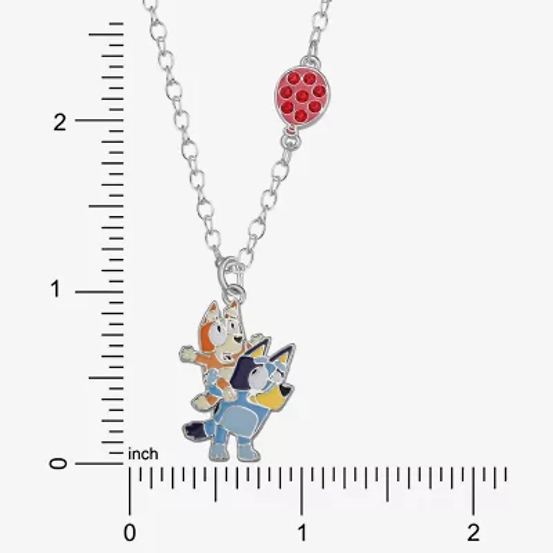 Womens Red Crystal Pure Silver Over Brass Round 18 Inch Pendant Necklace