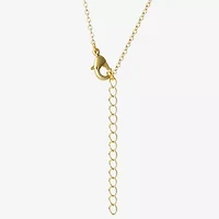 Womens Crystal 18K Gold Over Brass Round 18 Inch Pendant Necklace