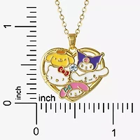 Womens Crystal 18K Gold Over Brass Round 18 Inch Pendant Necklace