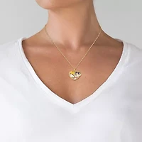 Womens Crystal 18K Gold Over Brass Round 18 Inch Pendant Necklace