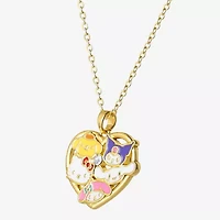 Womens Crystal 18K Gold Over Brass Round 18 Inch Pendant Necklace