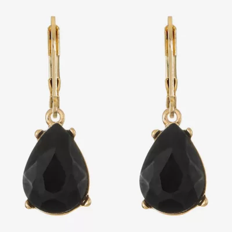 Monet Jewelry Womens Red Glass Drop Earrings