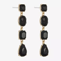 Monet Jewelry Womens Red Glass Oval Pear Hypoallergenic Drop Earrings