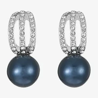 Monet Jewelry Womens Glass Simulated Pearl Round Hypoallergenic Drop Earrings