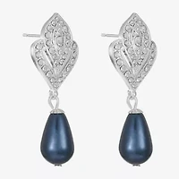 Monet Jewelry Womens Glass Simulated Pearl Hypoallergenic Drop Earrings