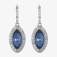 Monet Jewelry Womens Red Glass Marquise Drop Earrings
