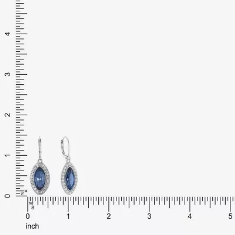 Monet Jewelry Womens Red Glass Marquise Drop Earrings