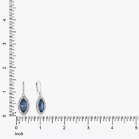 Monet Jewelry Womens Red Glass Marquise Drop Earrings