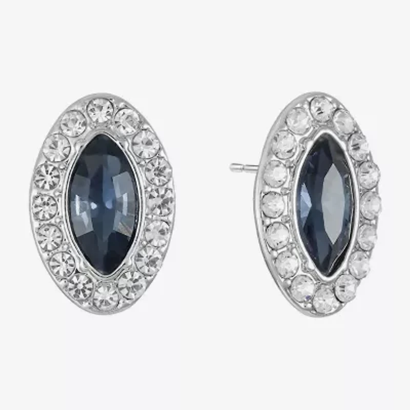Monet Jewelry Red Glass 17mm Marquise Stud Earrings