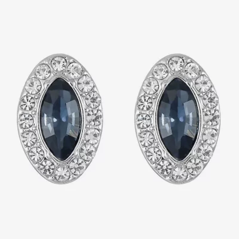 Monet Jewelry Red Glass 17mm Marquise Stud Earrings
