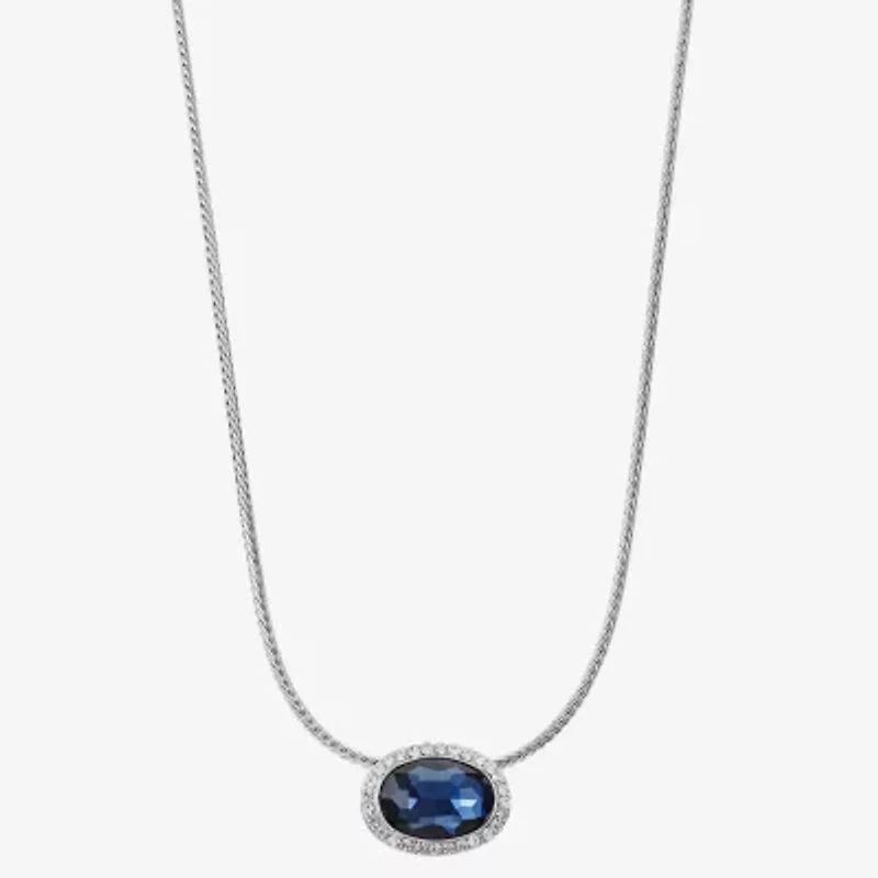 Monet Jewelry Womens Red Glass Oval 17 Inch Pendant Necklace