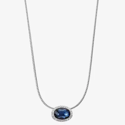 Monet Jewelry Womens Red Glass Oval 17 Inch Pendant Necklace