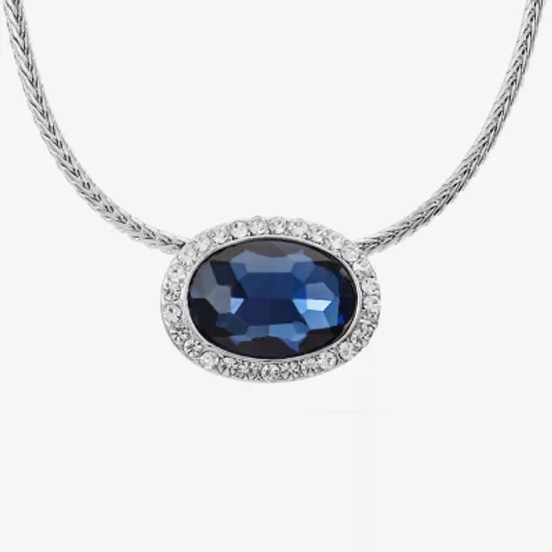 Monet Jewelry Womens Red Glass Oval 17 Inch Pendant Necklace