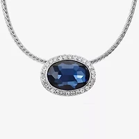 Monet Jewelry Womens Red Glass Oval 17 Inch Pendant Necklace