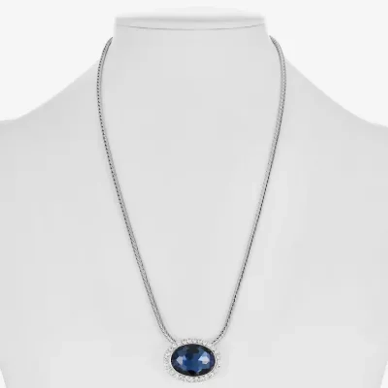Monet Jewelry Womens Red Glass Oval 17 Inch Pendant Necklace