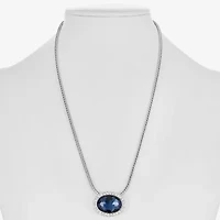 Monet Jewelry Womens Red Glass Oval 17 Inch Pendant Necklace