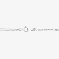Womens Sterling Silver 8 1/4 Inch Solid Cable Chain Bracelet