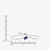Womens Lab Created Blue Sapphire Sterling Silver Bolo Bracelet