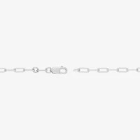 Womens Sterling Silver 7.25 Inch Solid Paperclip Chain Bracelet
