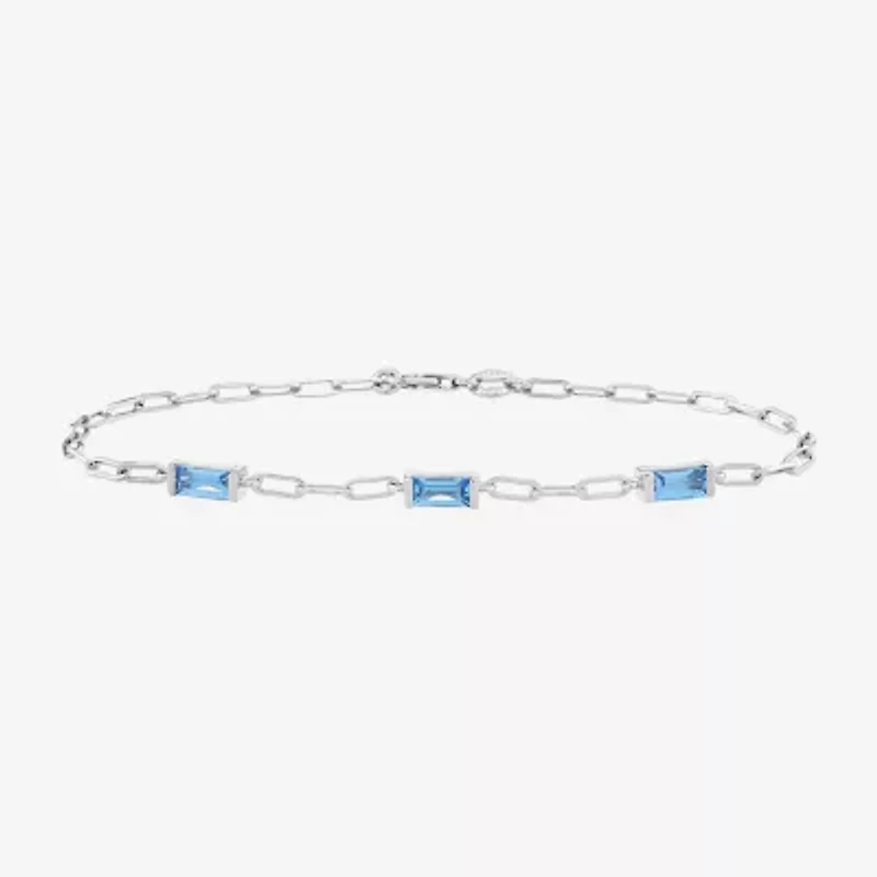 Womens Sterling Silver 7.25 Inch Solid Paperclip Chain Bracelet