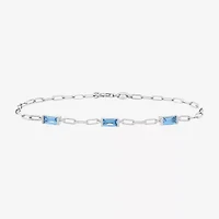 Womens Sterling Silver 7.25 Inch Solid Paperclip Chain Bracelet