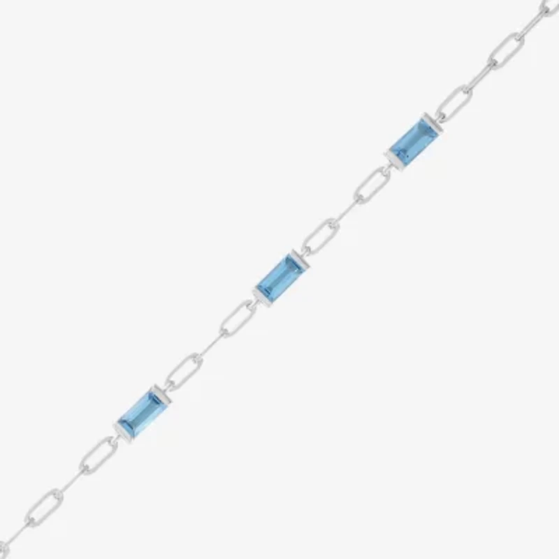 Womens Sterling Silver 7.25 Inch Solid Paperclip Chain Bracelet