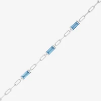 Womens Sterling Silver 7.25 Inch Solid Paperclip Chain Bracelet