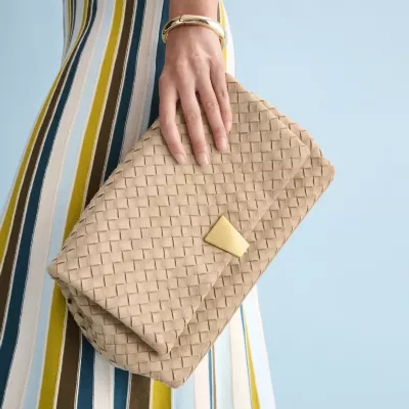 Worthington Woven Flap Crossbody Bag